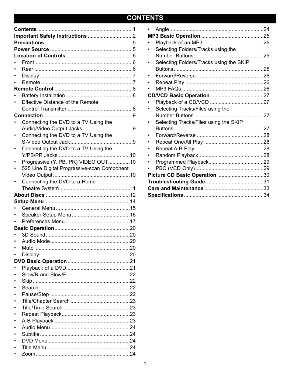 Memorex MVD-2028 User Manual | Page 2 / 36