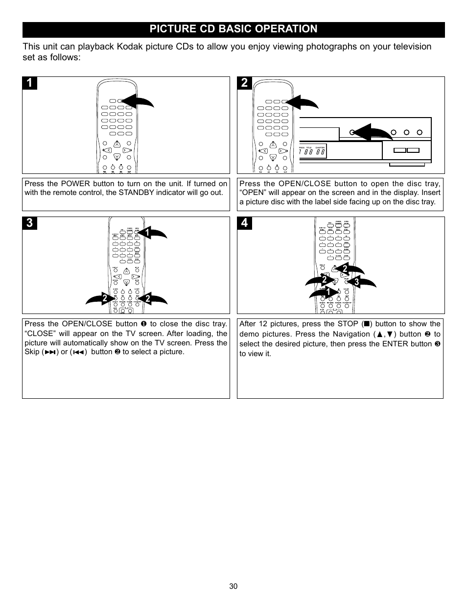 Picture cd basic operation | Memorex MVD-2028 User Manual | Page 31 / 36