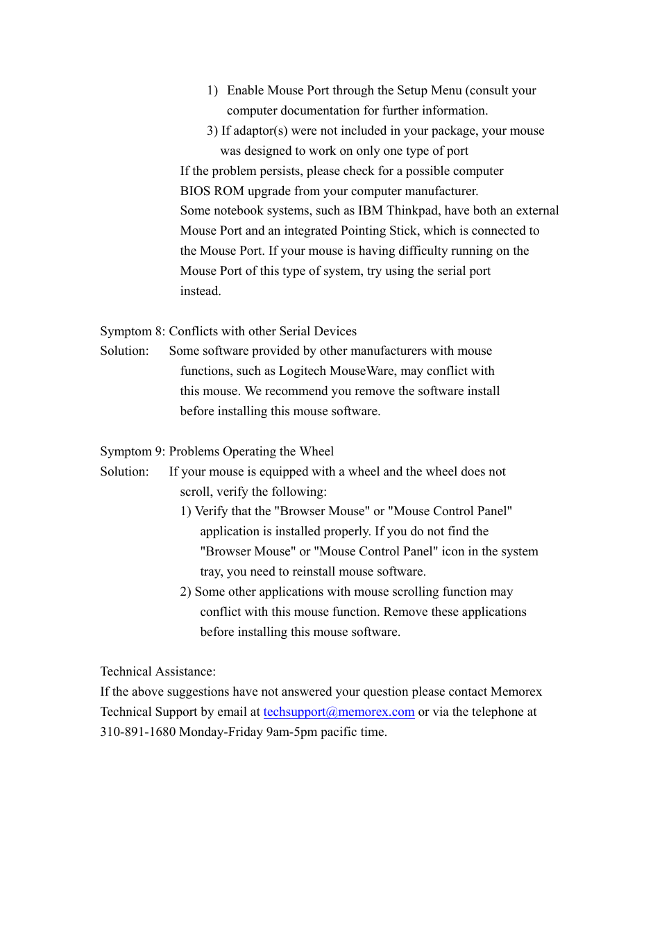 Memorex PS/2 User Manual | Page 5 / 5