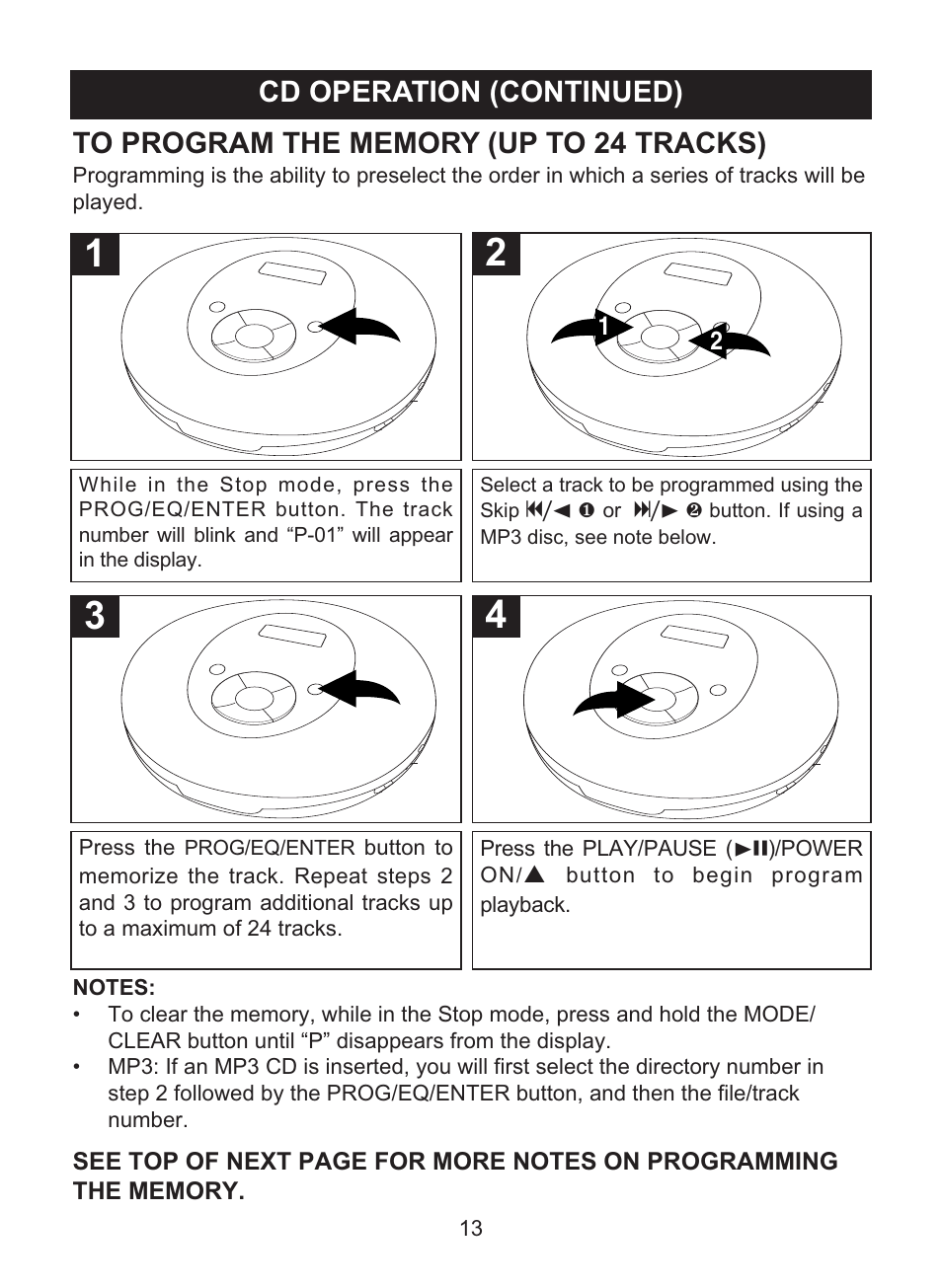 Cd operation (continued) | Memorex MPD8842 User Manual | Page 14 / 23