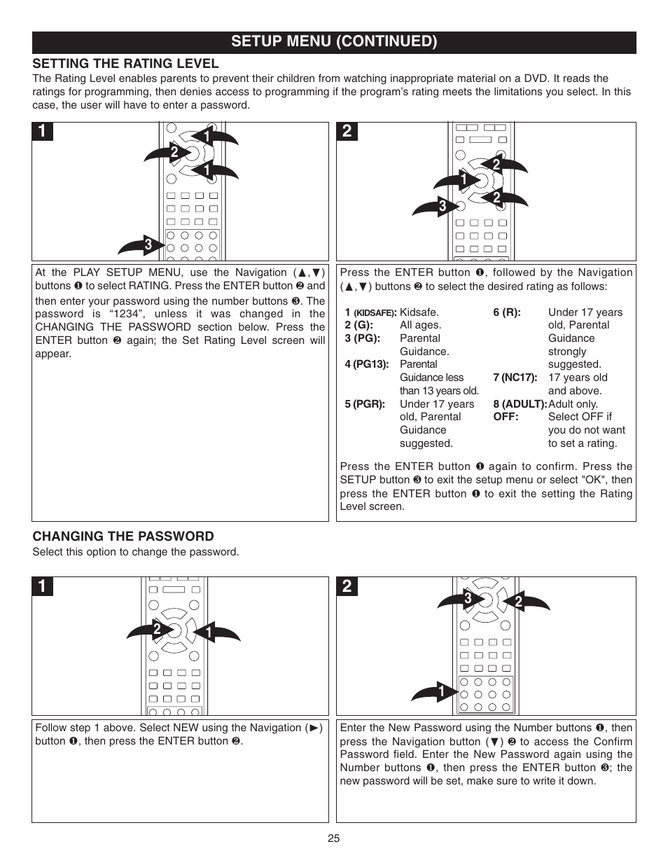 Setup menu (continued) | Memorex MVDR2100 User Manual | Page 26 / 55