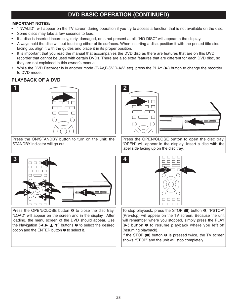 Dvd basic operation (continued) | Memorex MVDR2100 User Manual | Page 29 / 55