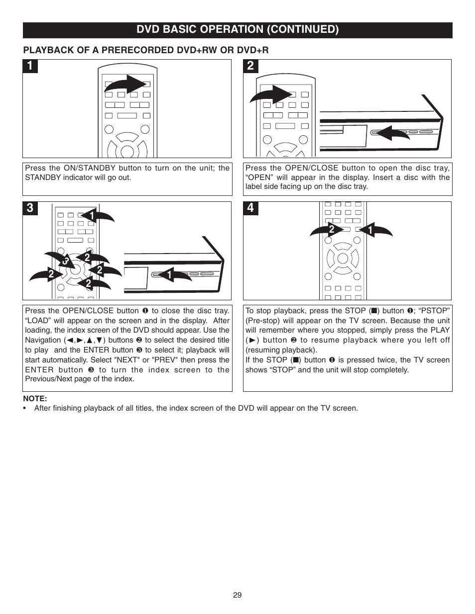 Dvd basic operation (continued) | Memorex MVDR2100 User Manual | Page 30 / 55
