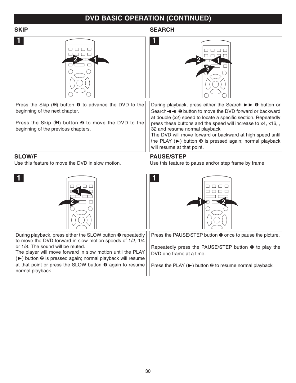 Dvd basic operation (continued) | Memorex MVDR2100 User Manual | Page 31 / 55