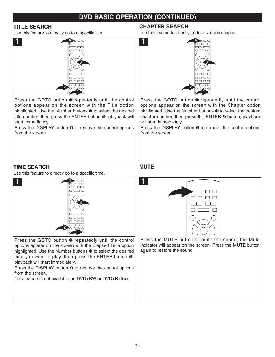 Dvd basic operation (continued) | Memorex MVDR2100 User Manual | Page 32 / 55