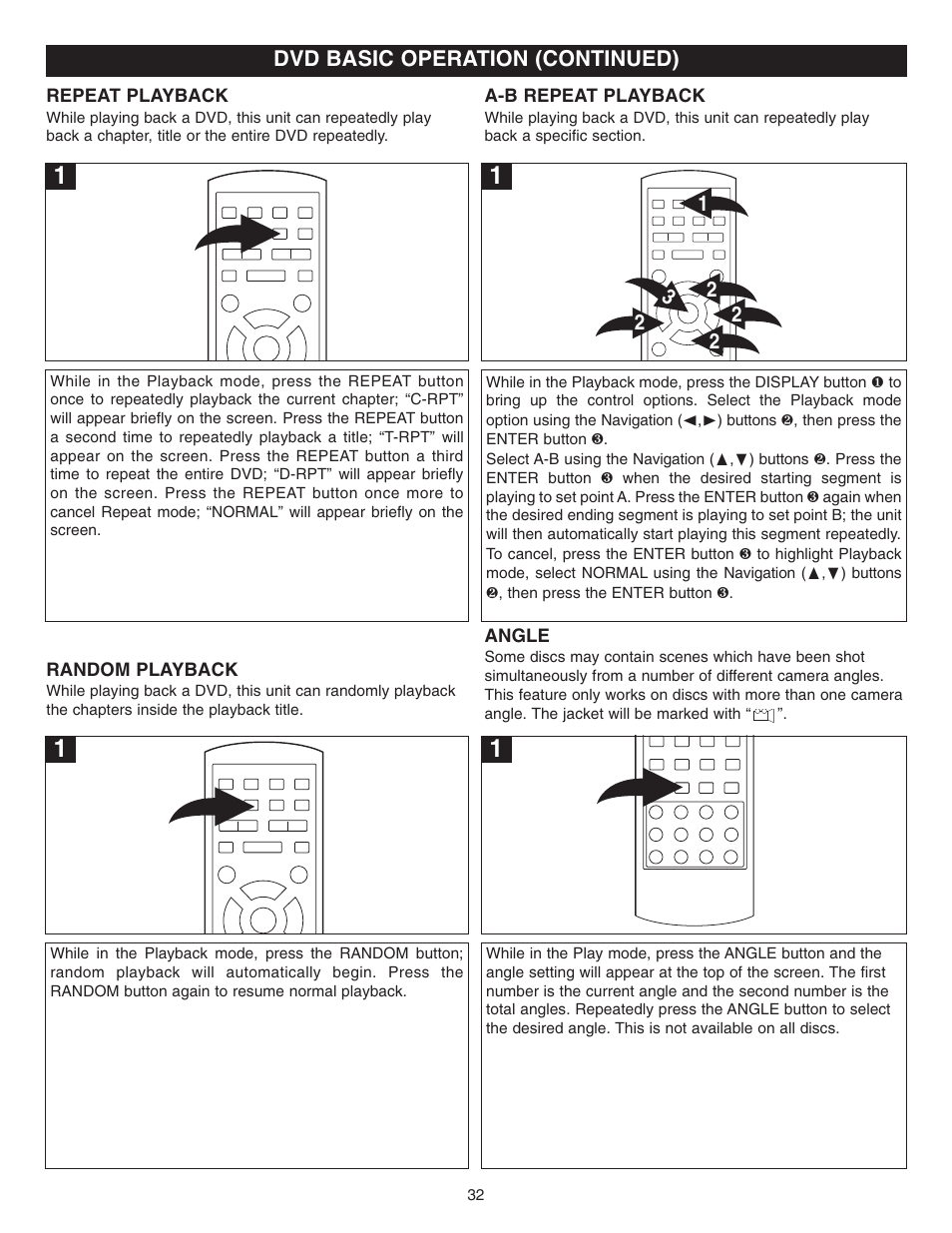 Dvd basic operation (continued) | Memorex MVDR2100 User Manual | Page 33 / 55