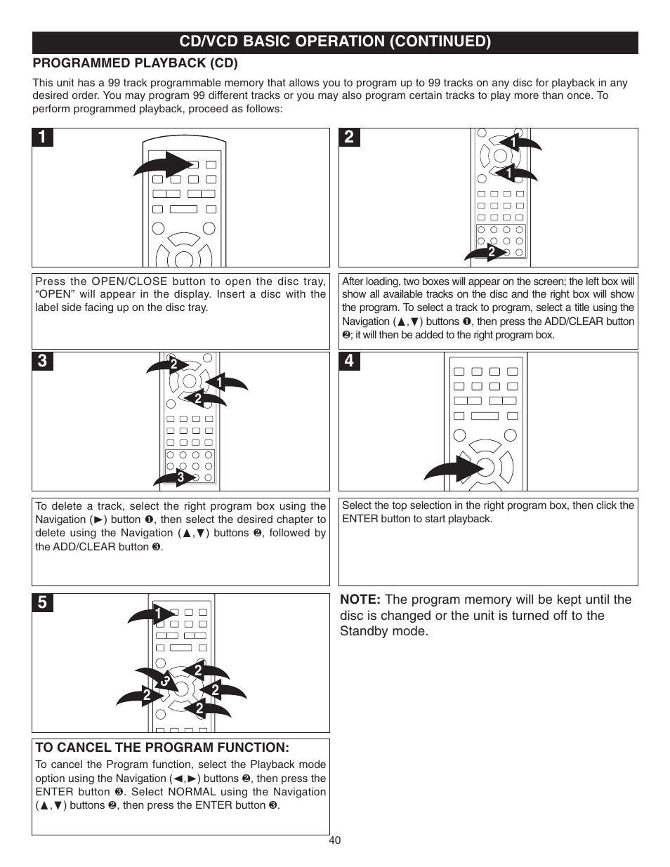 Cd/vcd basic operation (continued) | Memorex MVDR2100 User Manual | Page 41 / 55