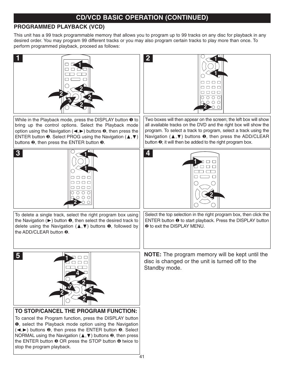 Cd/vcd basic operation (continued) | Memorex MVDR2100 User Manual | Page 42 / 55