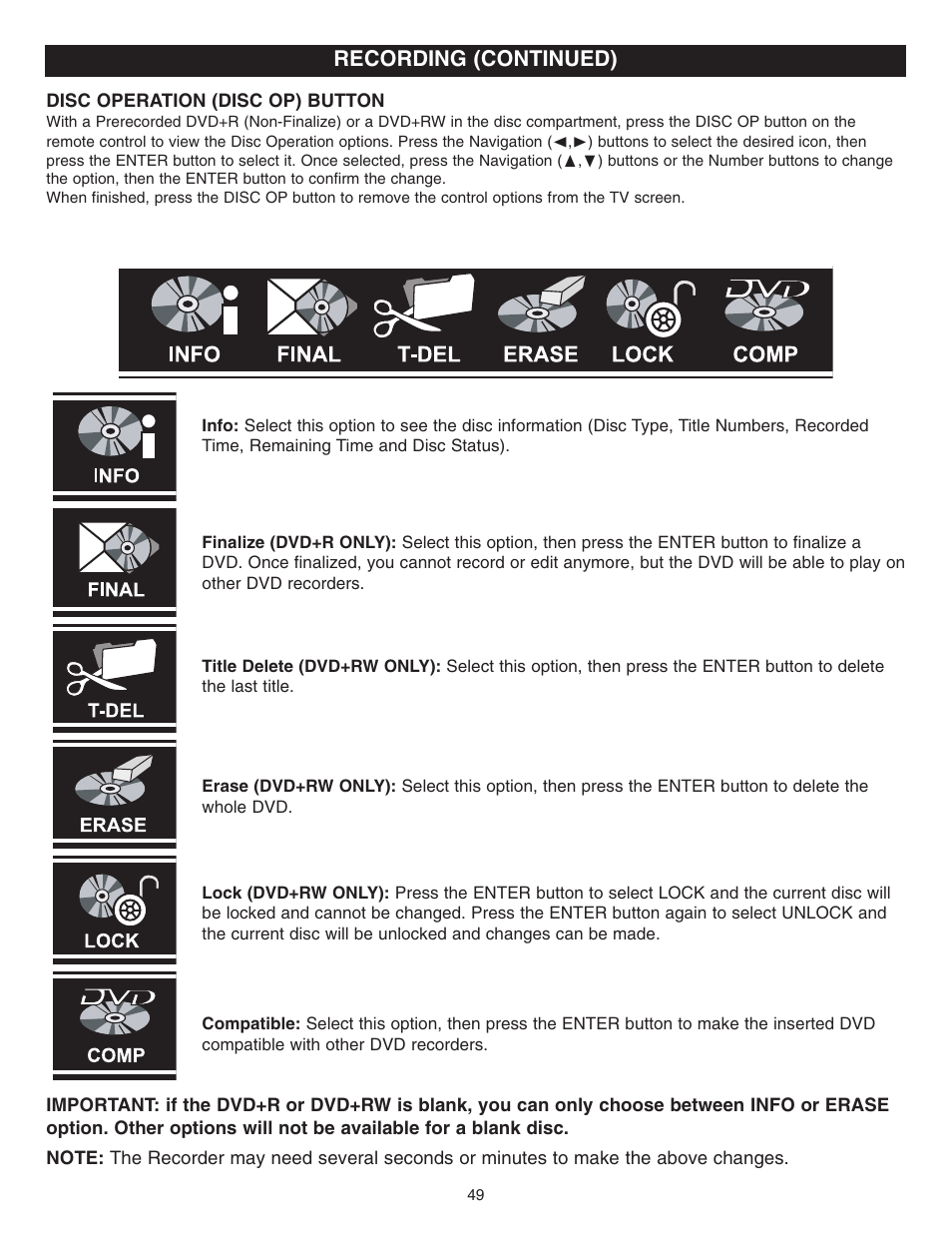 Recording (continued) | Memorex MVDR2100 User Manual | Page 50 / 55