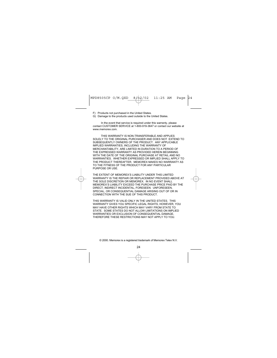 Memorex MPD8505CP User Manual | Page 25 / 26