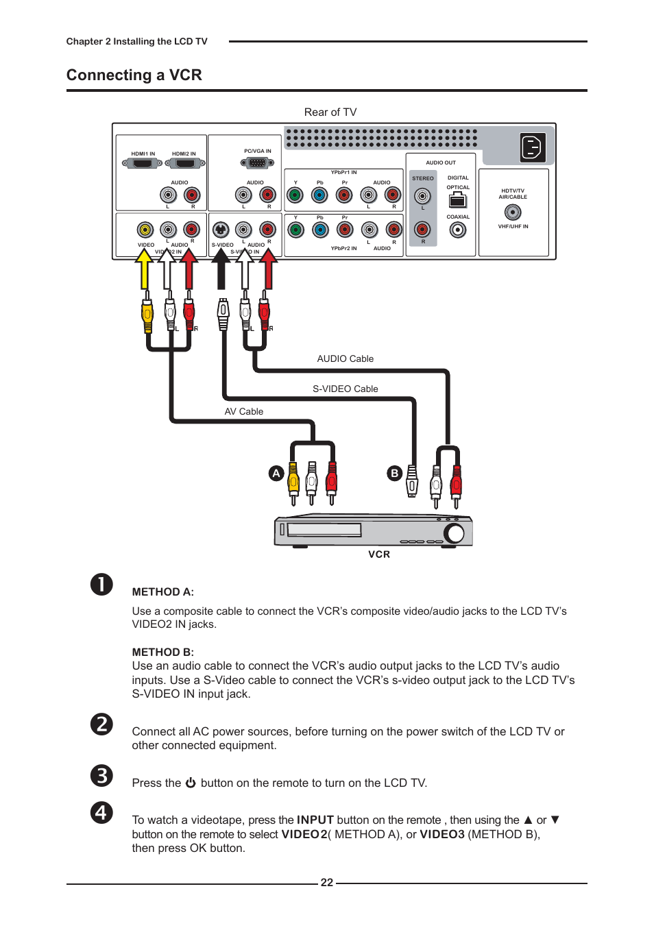 Connecting a vcr | Memorex MLTD2622 User Manual | Page 24 / 123
