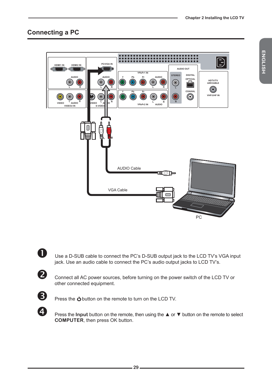 Connecting a pc | Memorex MLTD2622 User Manual | Page 31 / 123