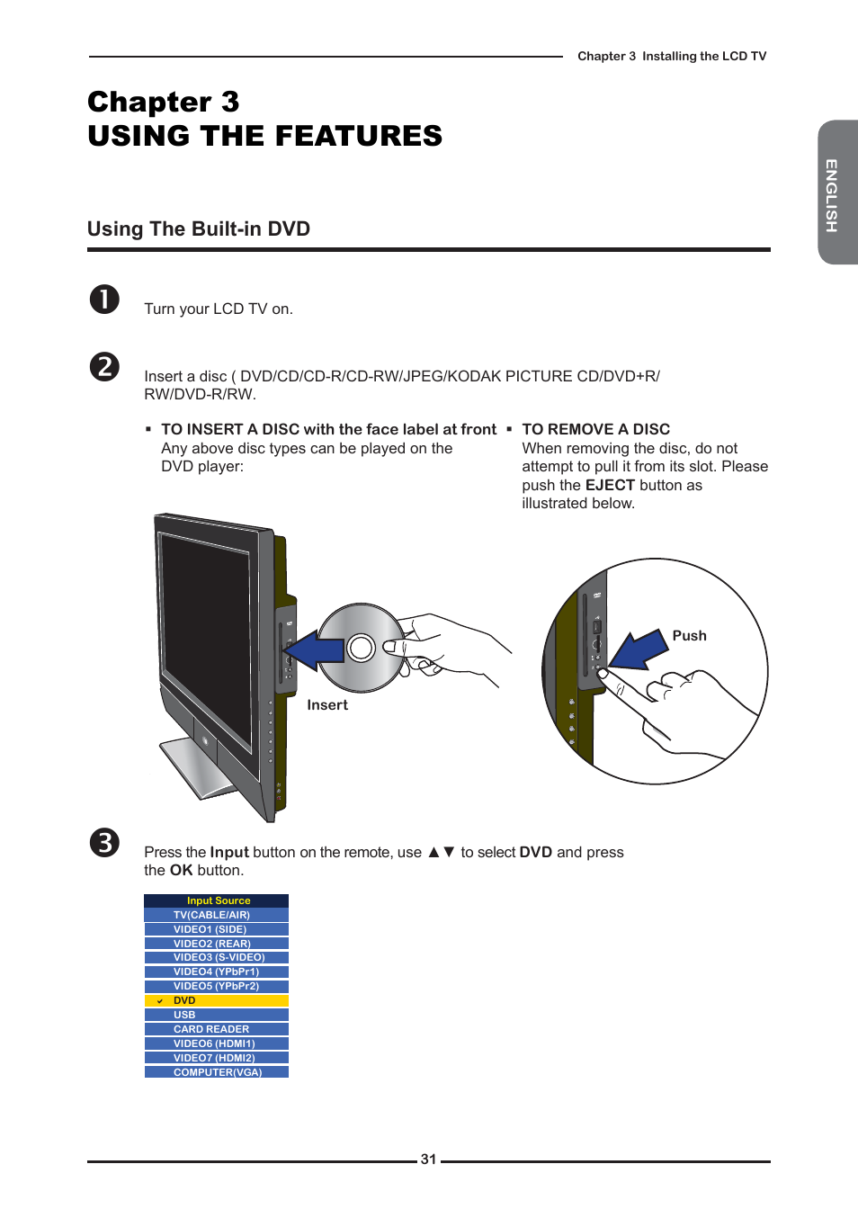 Chapter 3 using the features | Memorex MLTD2622 User Manual | Page 33 / 123
