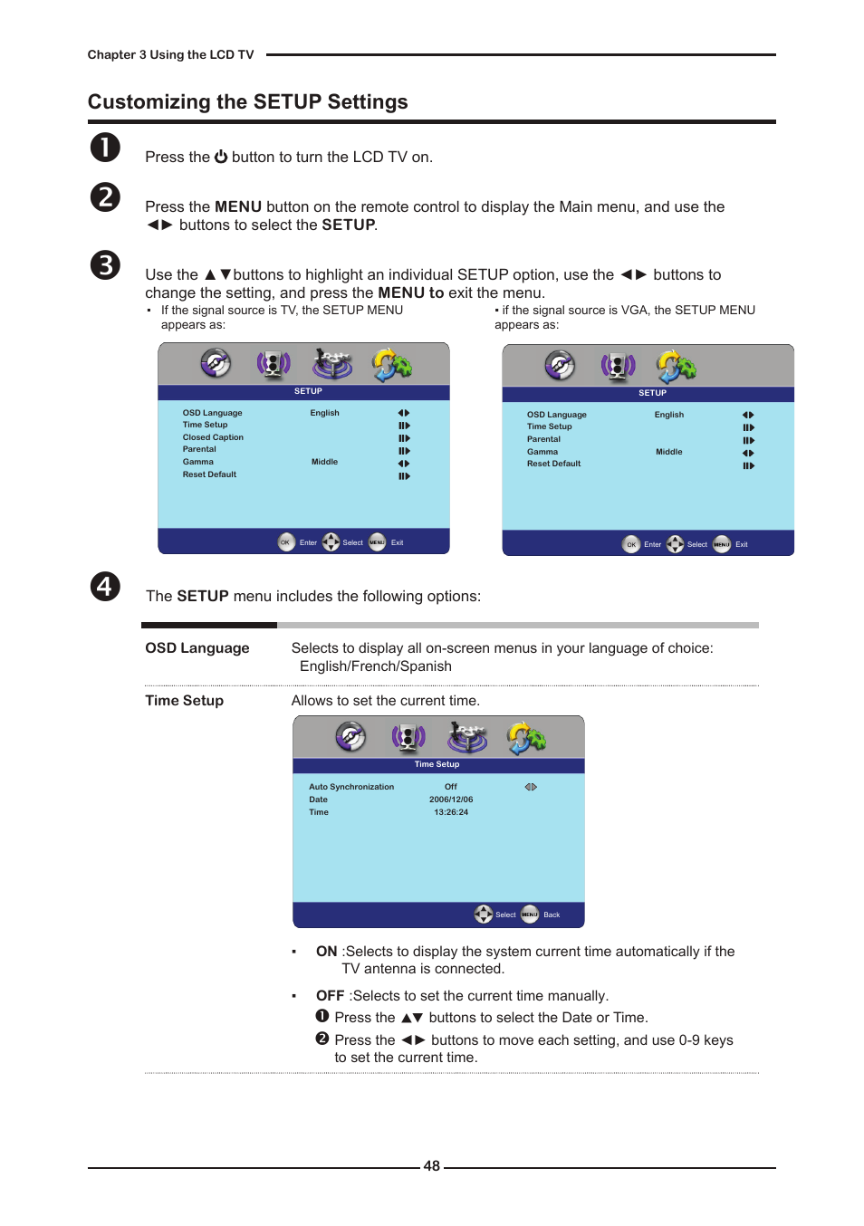 Customizing the setup settings | Memorex MLTD2622 User Manual | Page 50 / 123