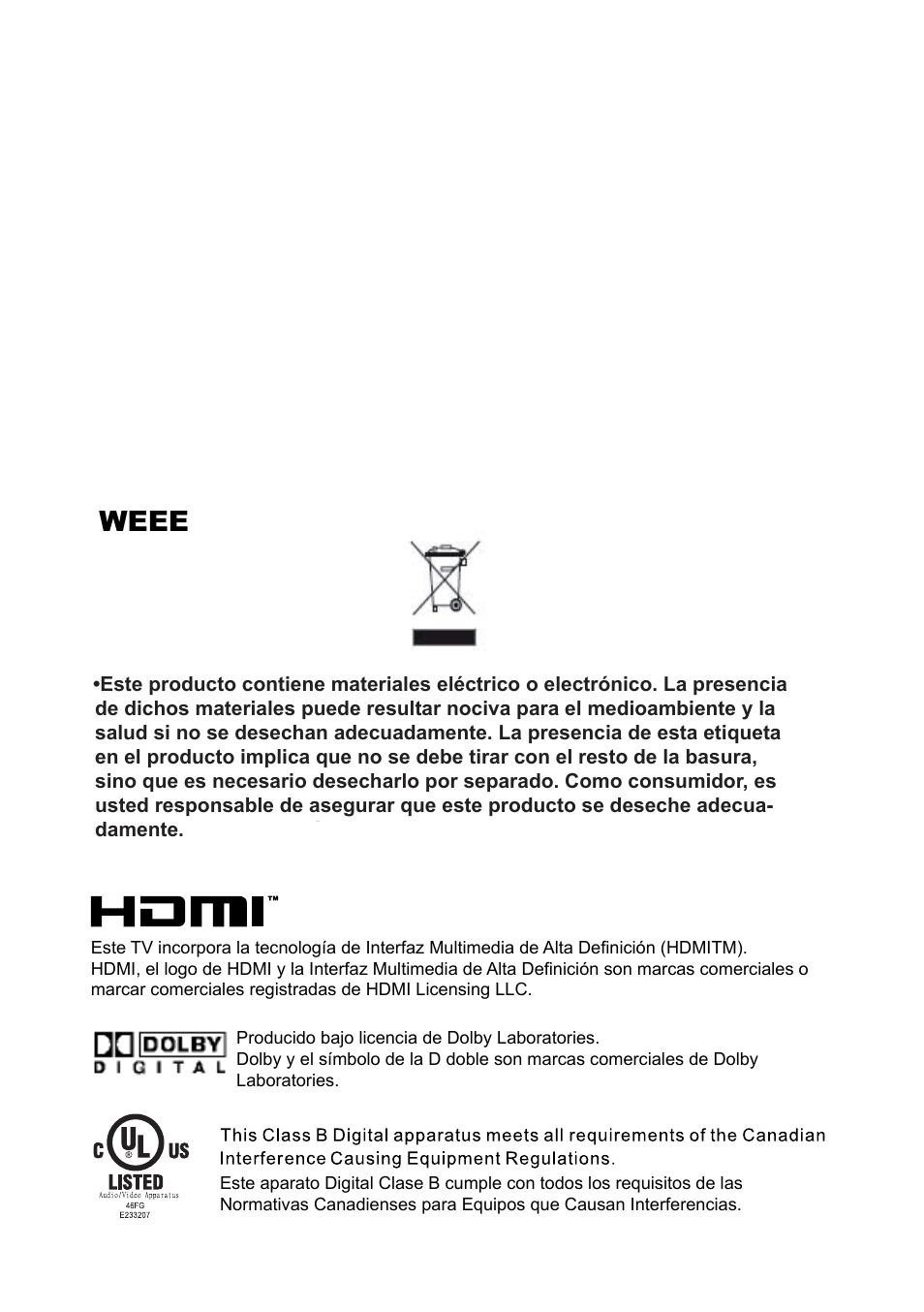 Weee | Memorex MLTD2622 User Manual | Page 62 / 123