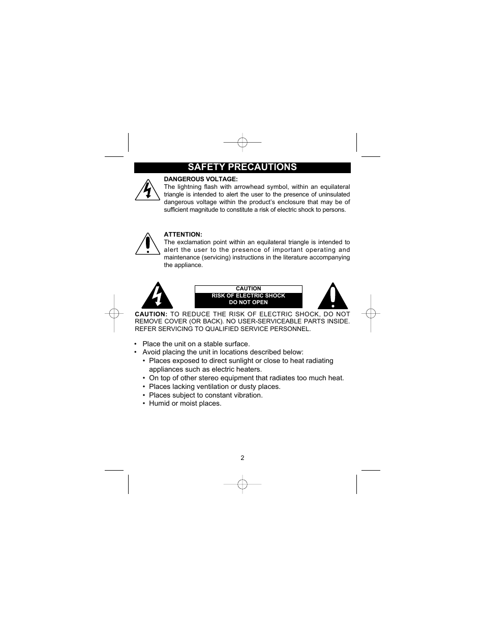 Safety precautions | Memorex DR1000-C User Manual | Page 3 / 11