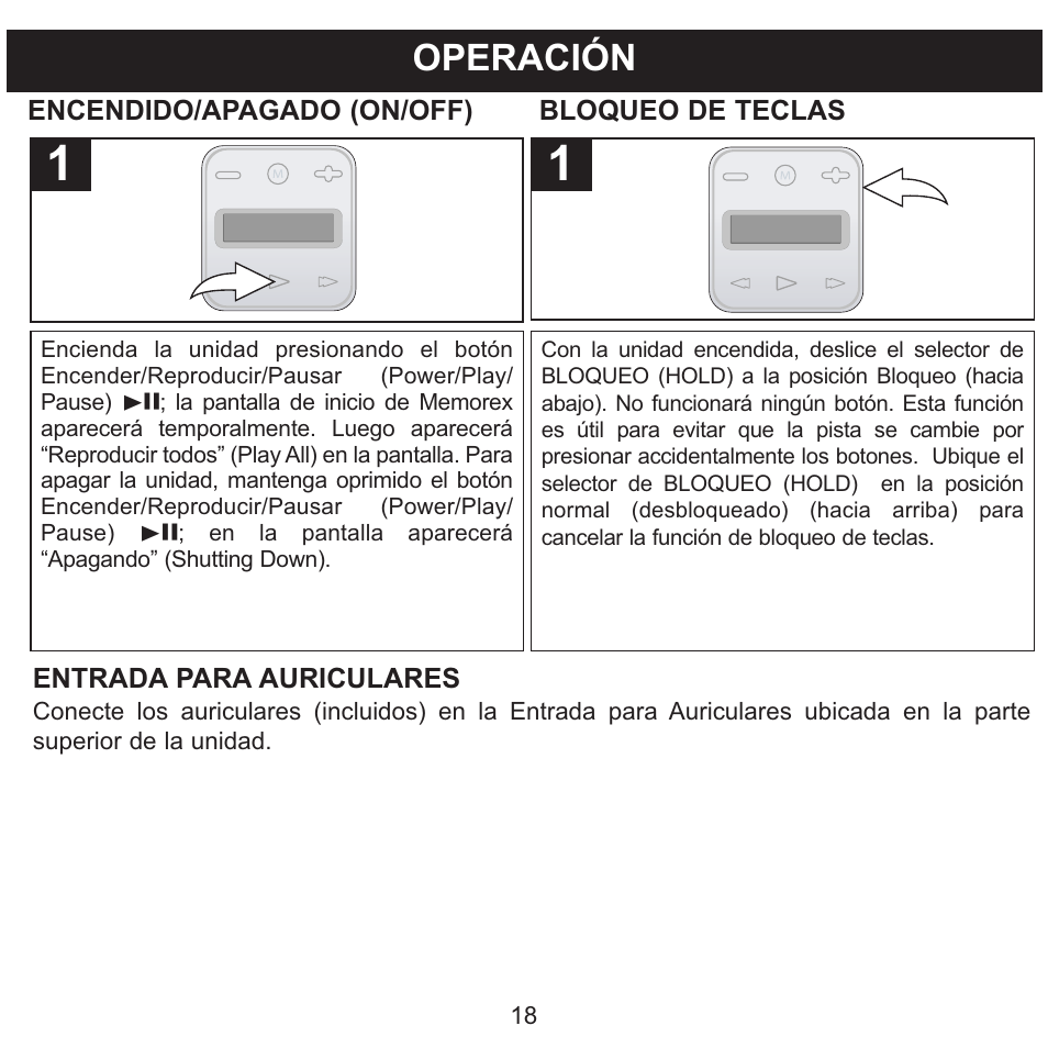 Operación | Memorex Clip and Play MMP8000 Series User Manual | Page 53 / 70