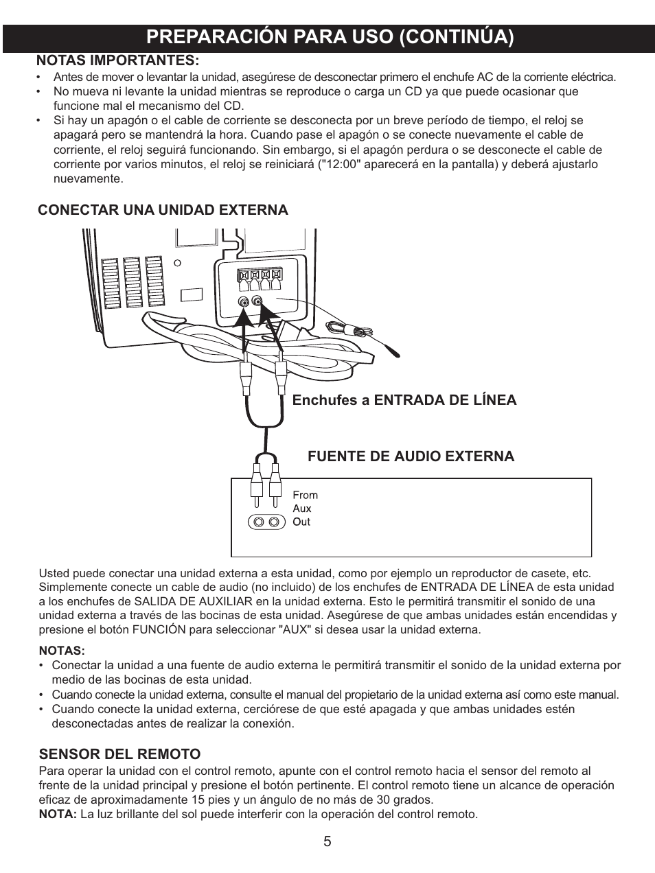 Preparación para uso (continúa) | Memorex MX4137 User Manual | Page 25 / 40