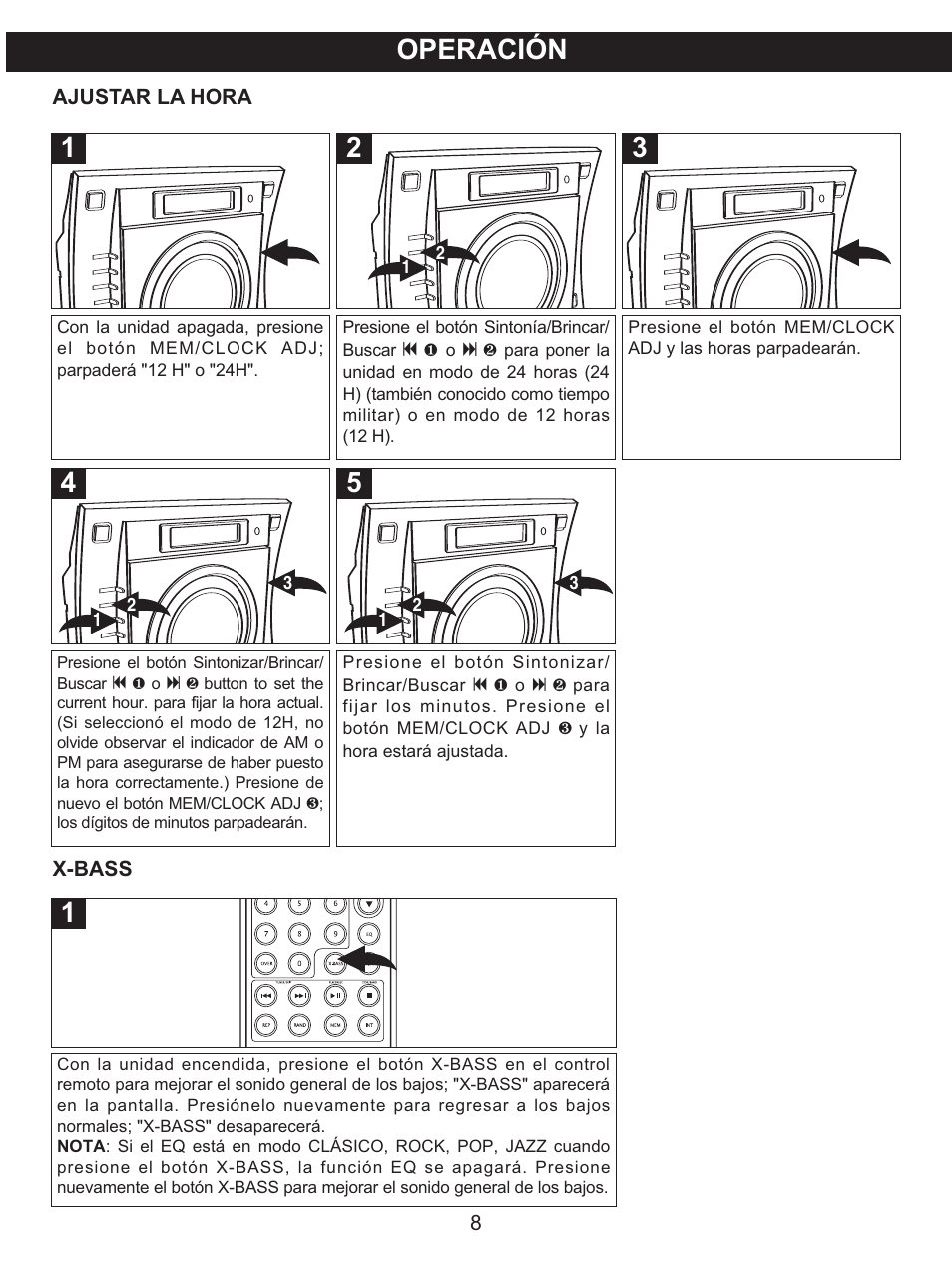 Operación | Memorex MX4137 User Manual | Page 28 / 40