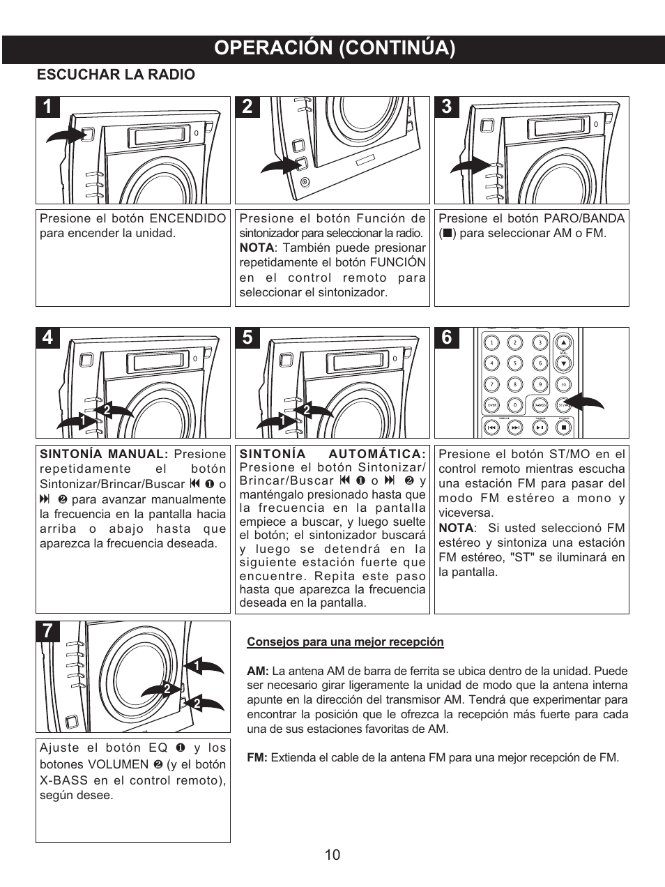 Operación (continúa) | Memorex MX4137 User Manual | Page 30 / 40