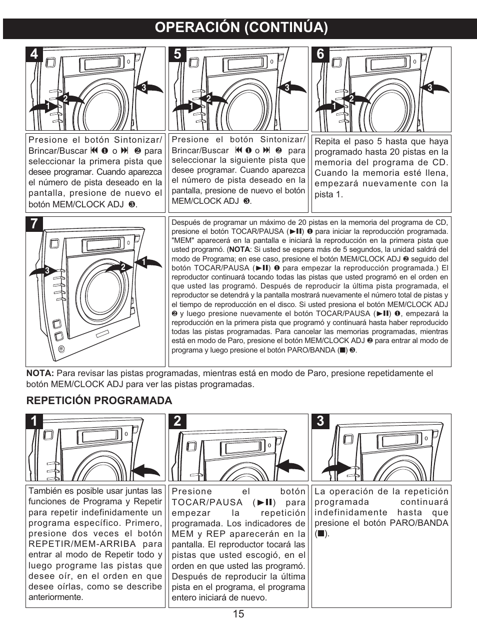 Operación (continúa) | Memorex MX4137 User Manual | Page 35 / 40