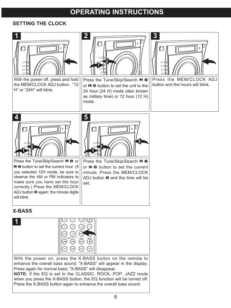 Operating instructions | Memorex MX4137 User Manual | Page 9 / 40