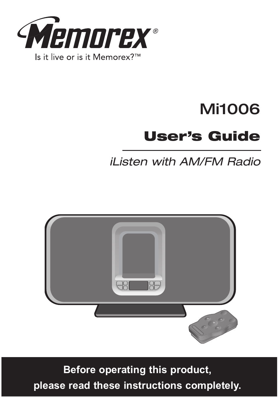 Memorex iListen Mi1006 User Manual | 34 pages
