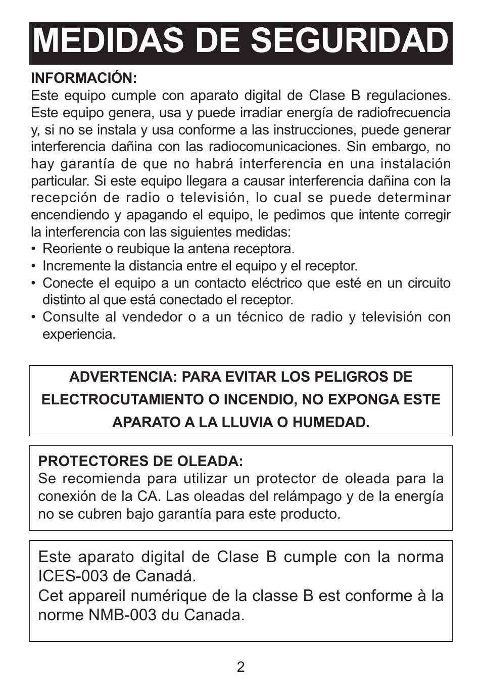Medidas de seguridad | Memorex iListen Mi1006 User Manual | Page 20 / 34