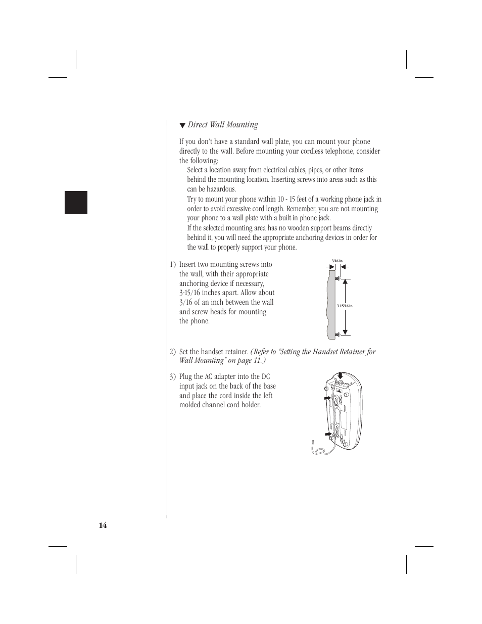 Direct wall mounting | Memorex MPH6928 User Manual | Page 15 / 80