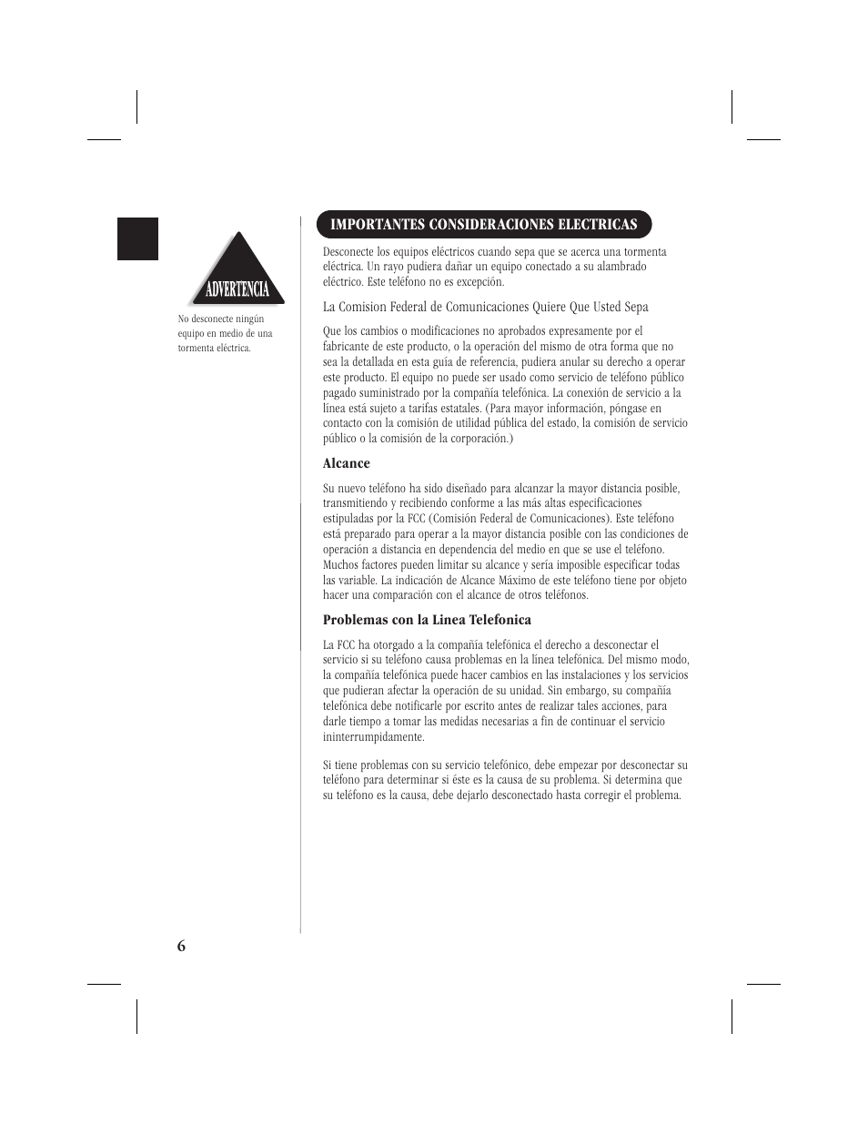 Importantes consideraciones electricas | Memorex MPH6928 User Manual | Page 47 / 80