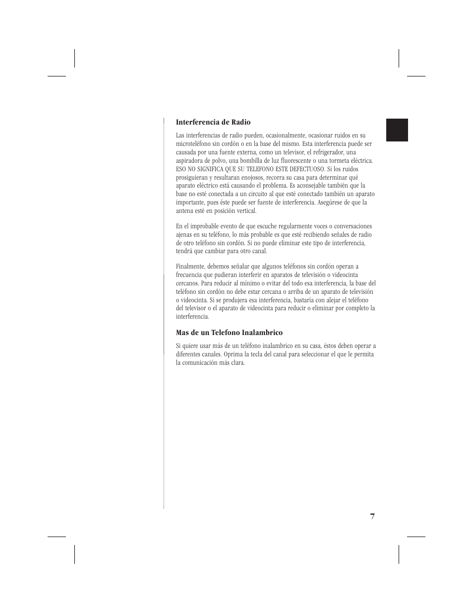 Interferencia de radio, Mas de un telefono inalambrico | Memorex MPH6928 User Manual | Page 48 / 80