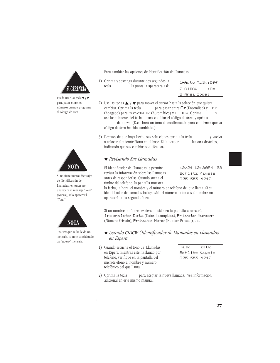 Importantes instrucciones de seguridad 2, Revisando sus llamadas | Memorex MPH6928 User Manual | Page 68 / 80