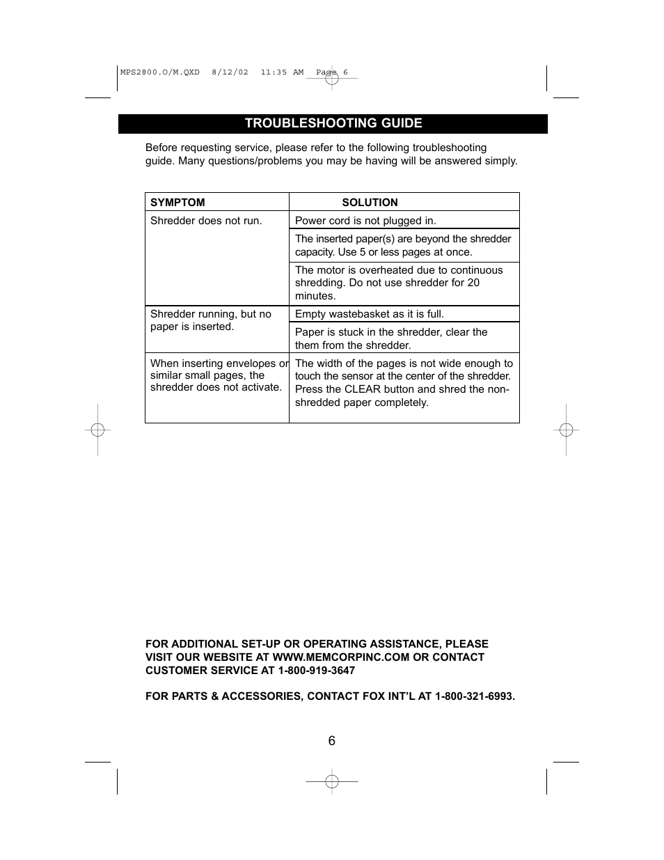 Memorex MPS2800 User Manual | Page 7 / 8
