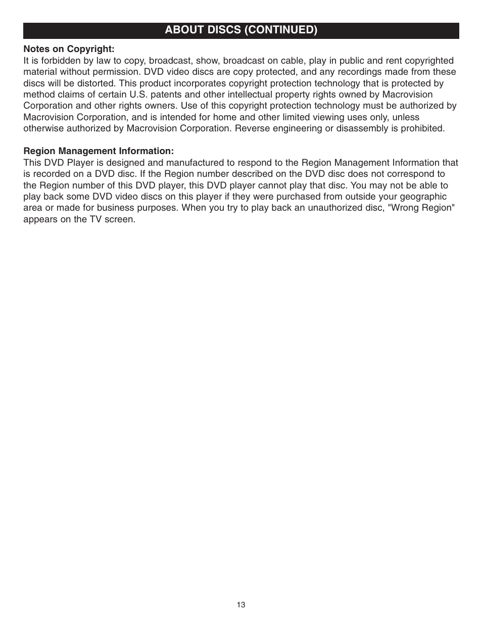 About discs (continued) | Memorex MVD2022 User Manual | Page 14 / 35