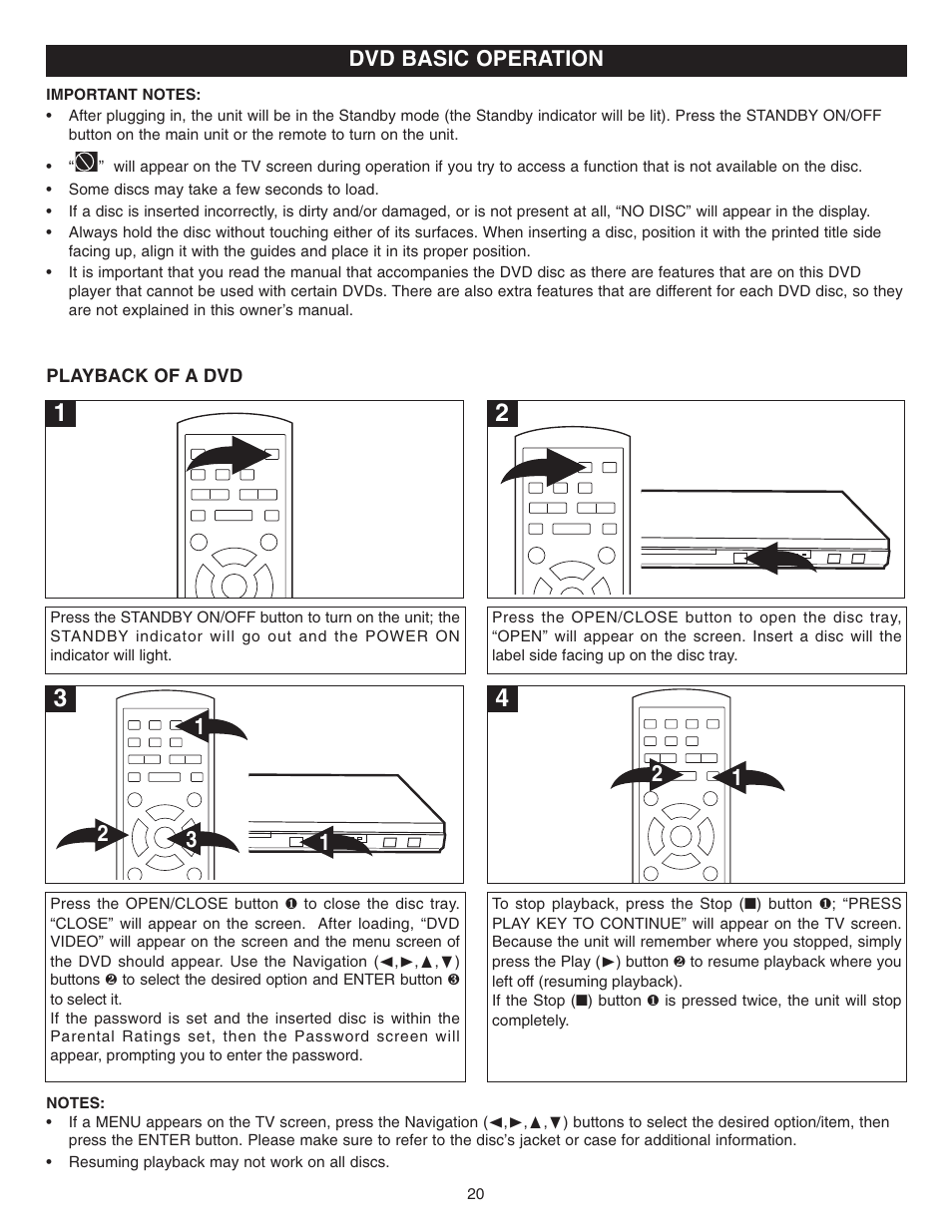 Dvd basic operation | Memorex MVD2022 User Manual | Page 21 / 35