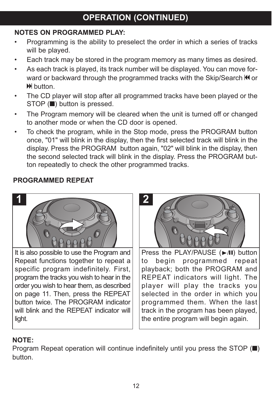 Operation (continued) | Memorex MP3134BLU User Manual | Page 13 / 40