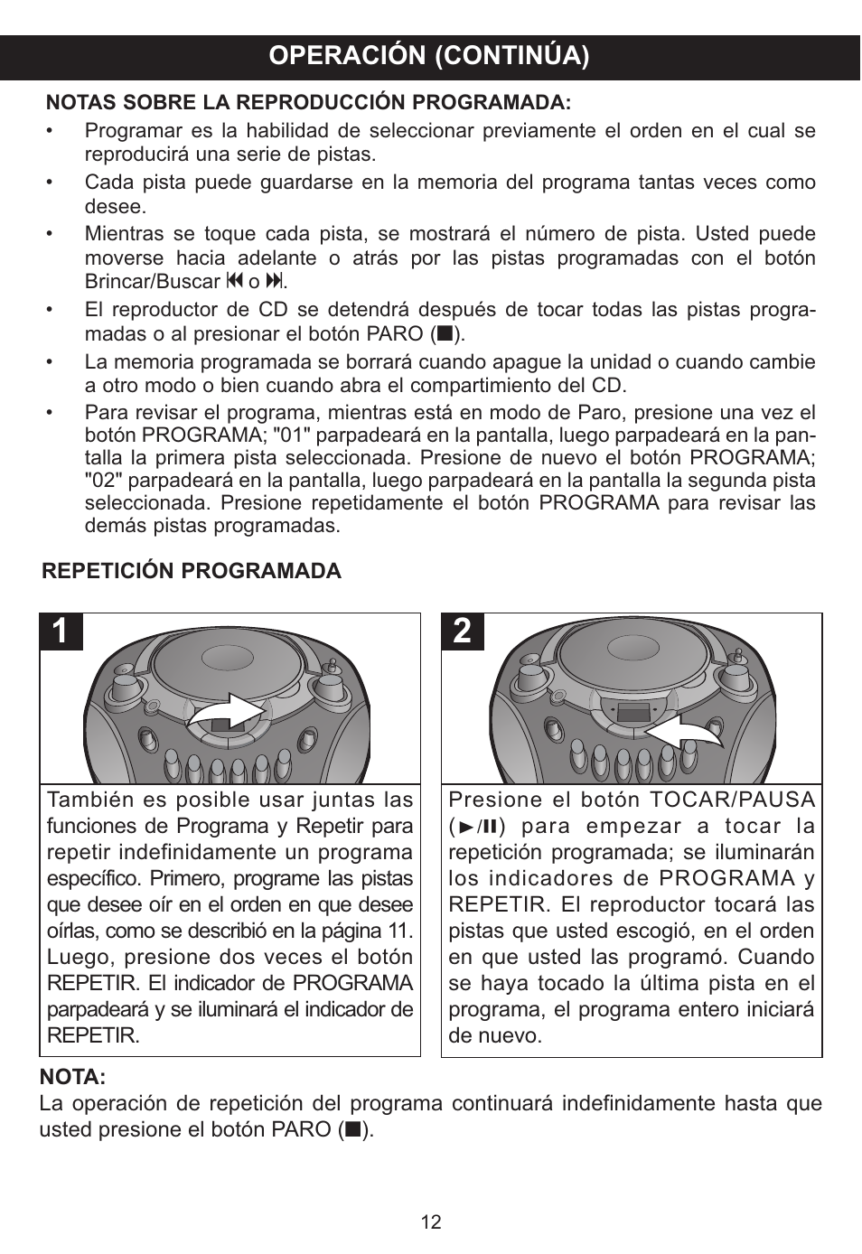 Operación (continúa) | Memorex MP3134BLU User Manual | Page 32 / 40