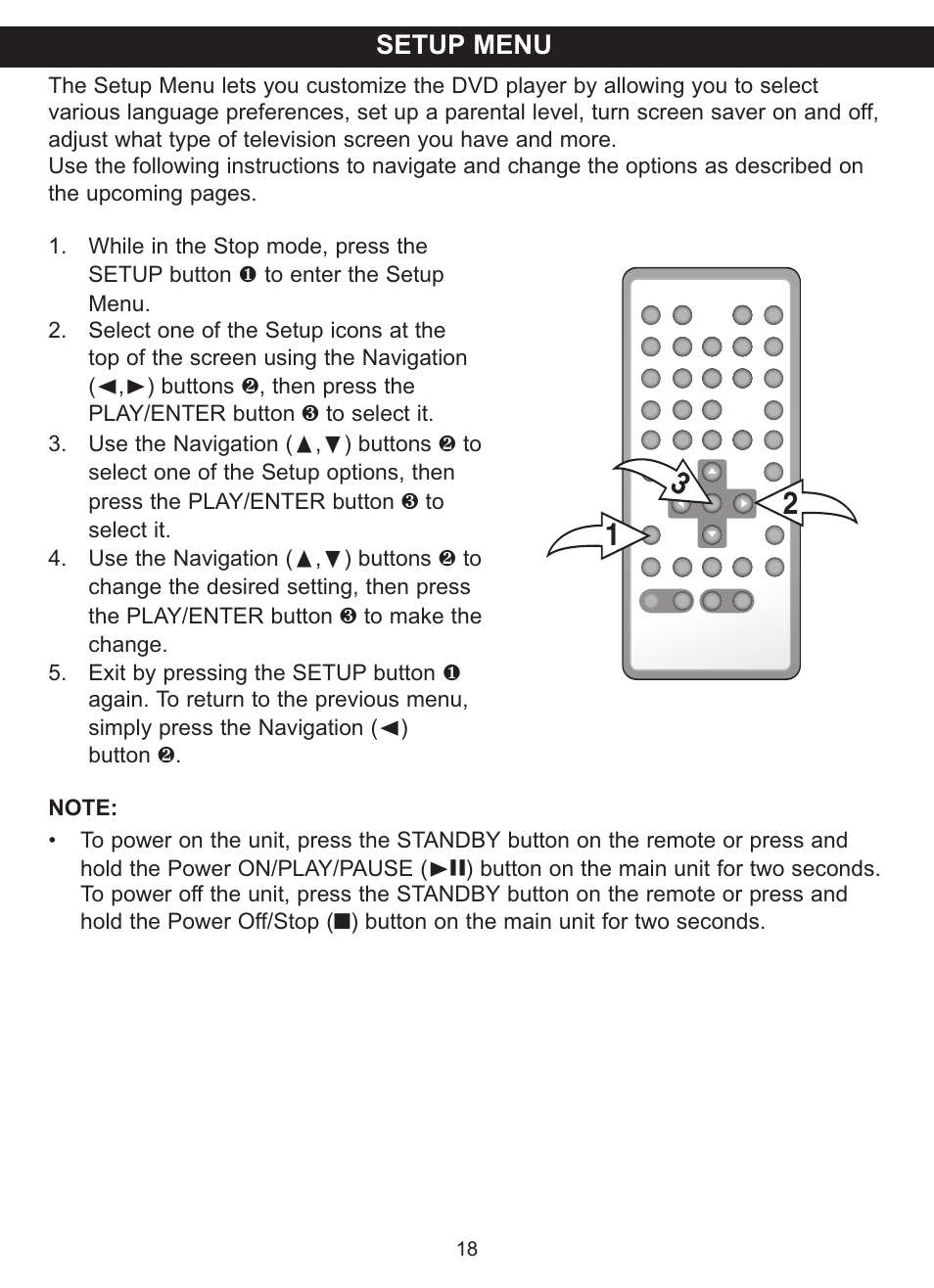 Setup menu | Memorex MVDP1075 User Manual | Page 19 / 45