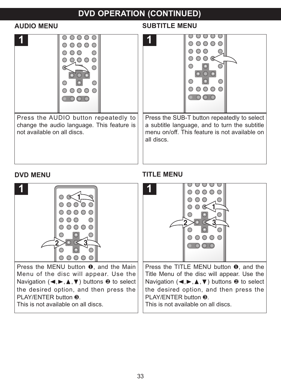 Dvd operation (continued) | Memorex MVDP1075 User Manual | Page 34 / 45