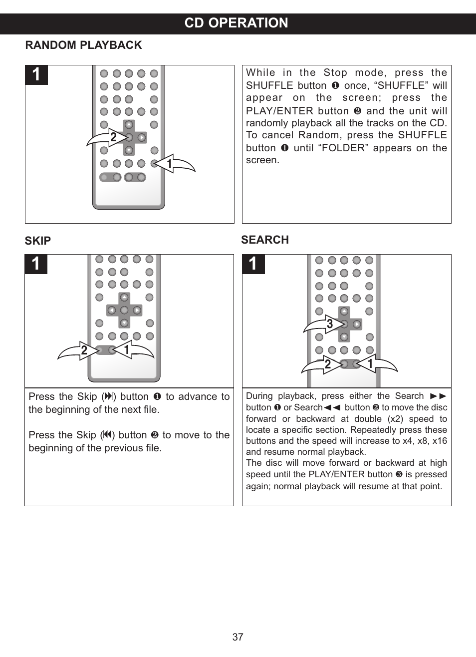Cd operation | Memorex MVDP1075 User Manual | Page 38 / 45