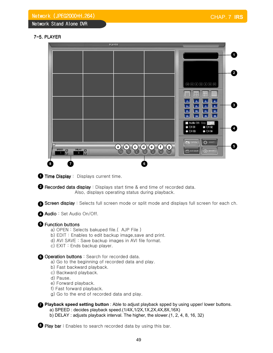 Chap. 7 irs | Memorex DVR H264 User Manual | Page 50 / 73