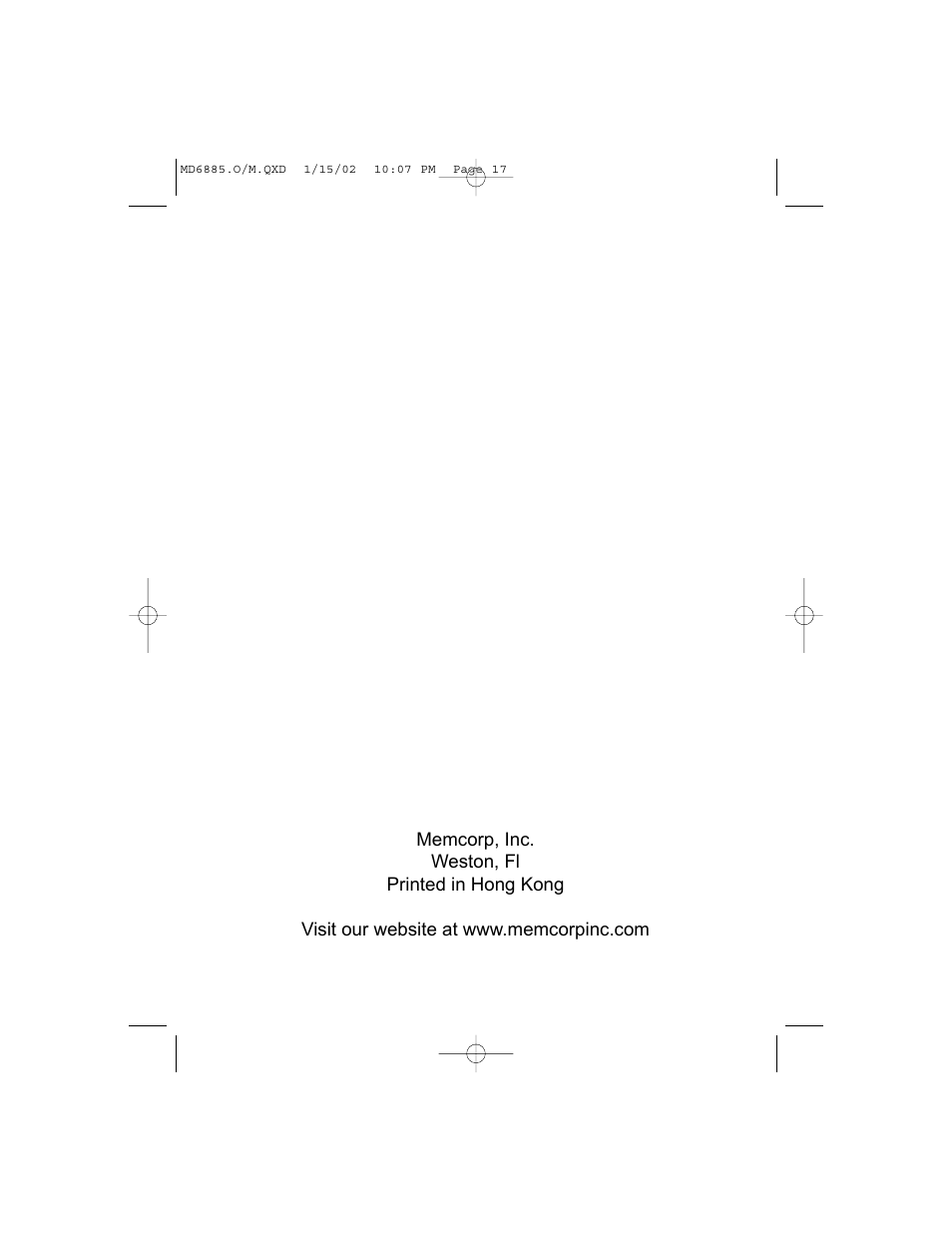 Memorex MD6885 User Manual | Page 18 / 18