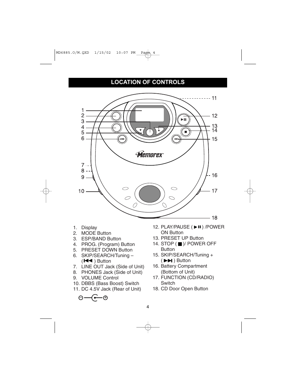 Memorex MD6885 User Manual | Page 5 / 18