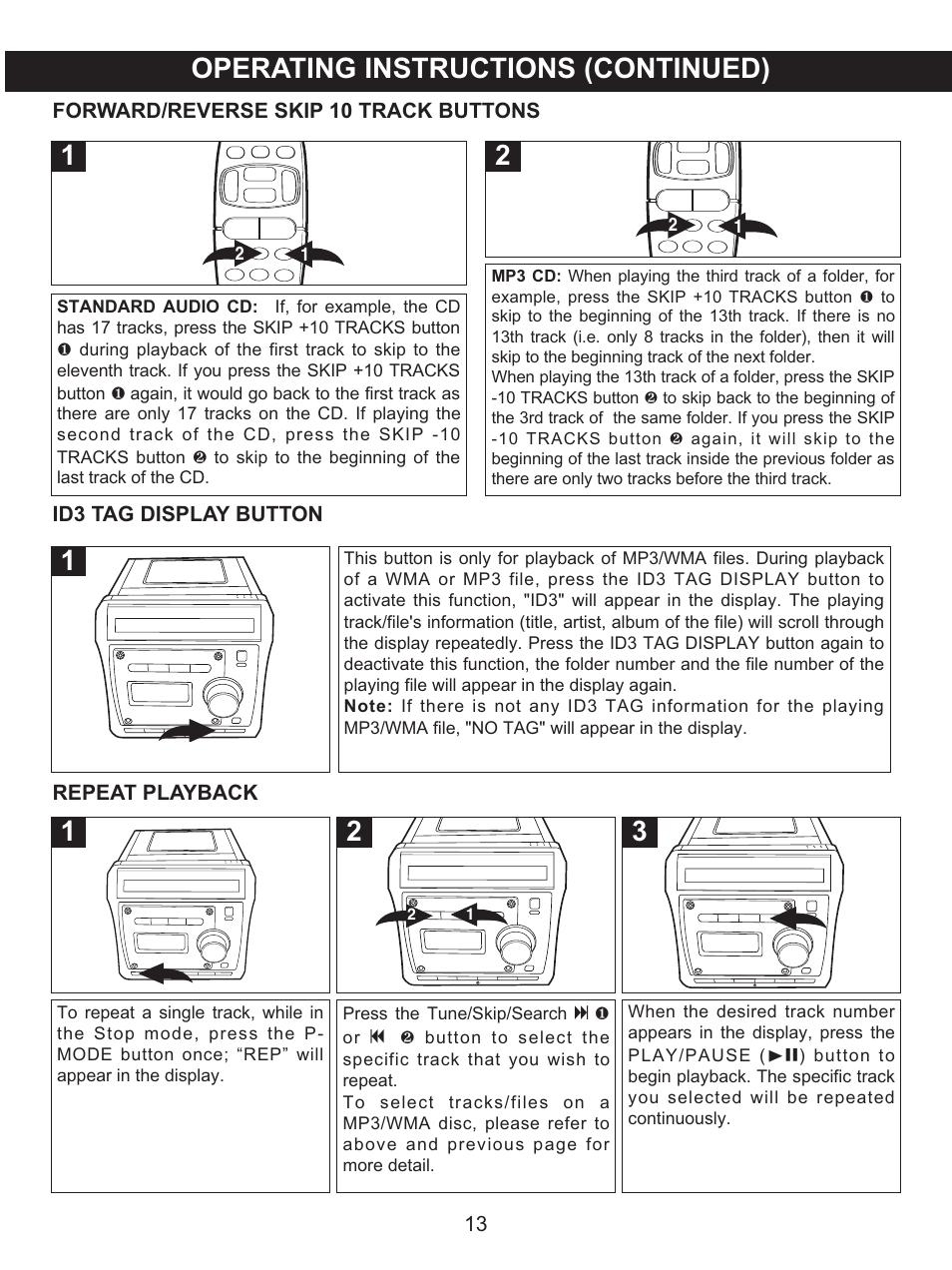 2operating instructions (continued) | Memorex MX4122 User Manual | Page 14 / 23