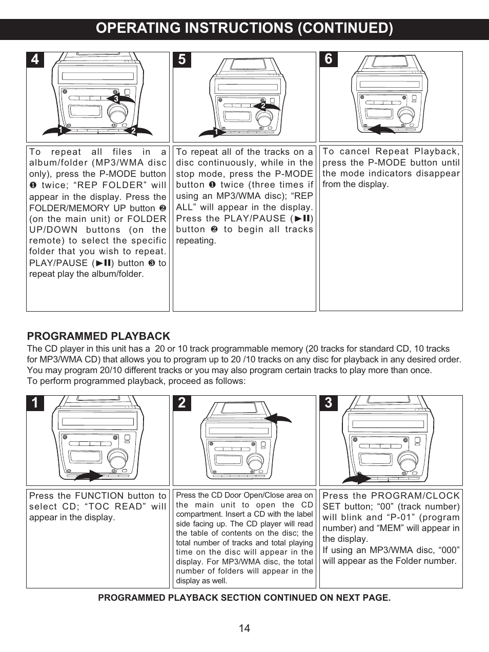 Operating instructions (continued) | Memorex MX4122 User Manual | Page 15 / 23