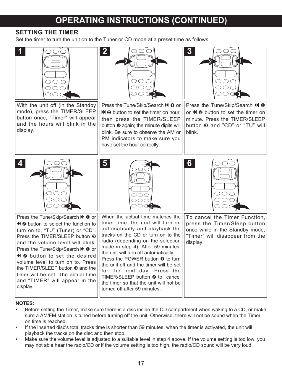 Operating instructions (continued) | Memorex MX4122 User Manual | Page 18 / 23
