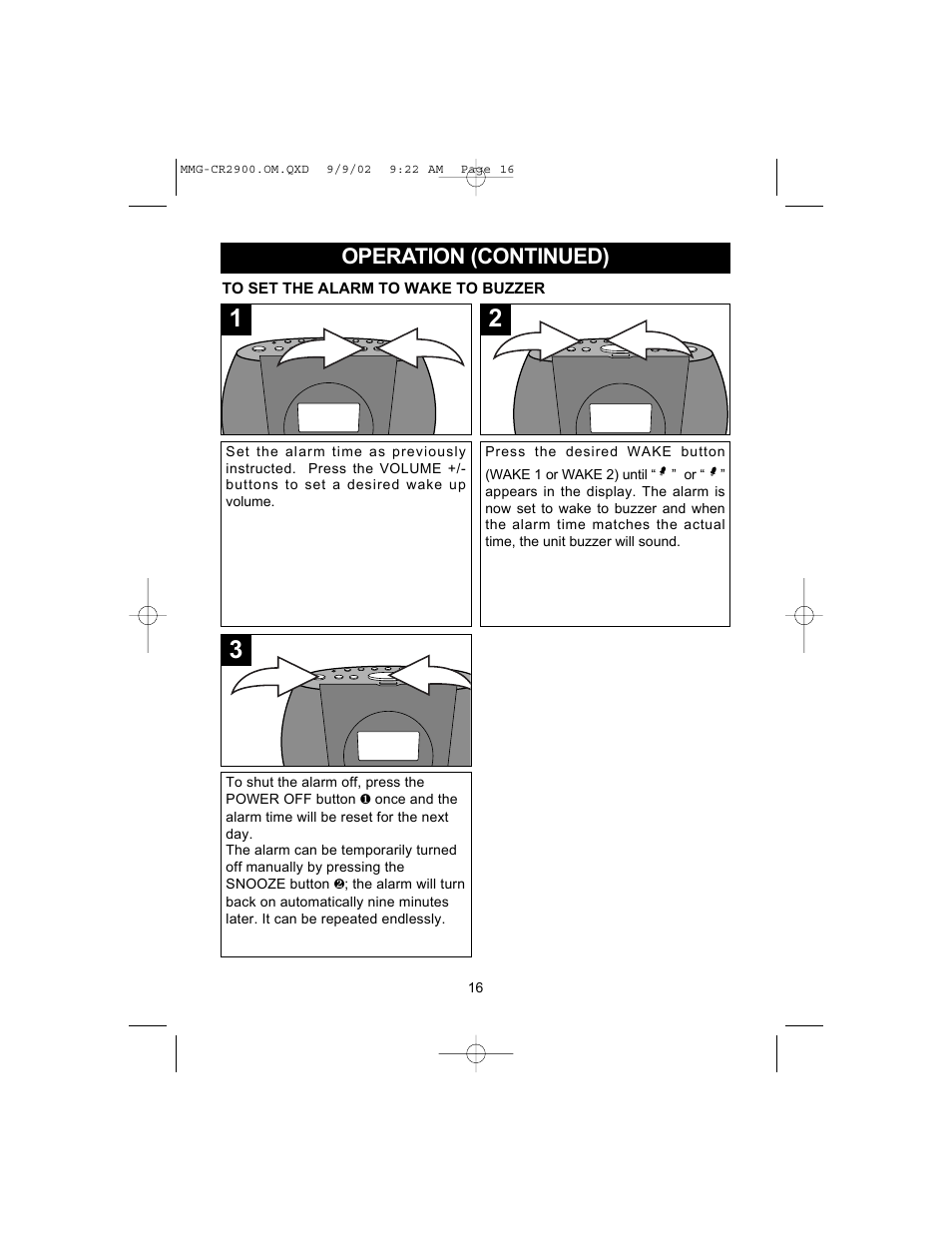 Operation (continued) | Memorex MMG-CR2900 User Manual | Page 17 / 22