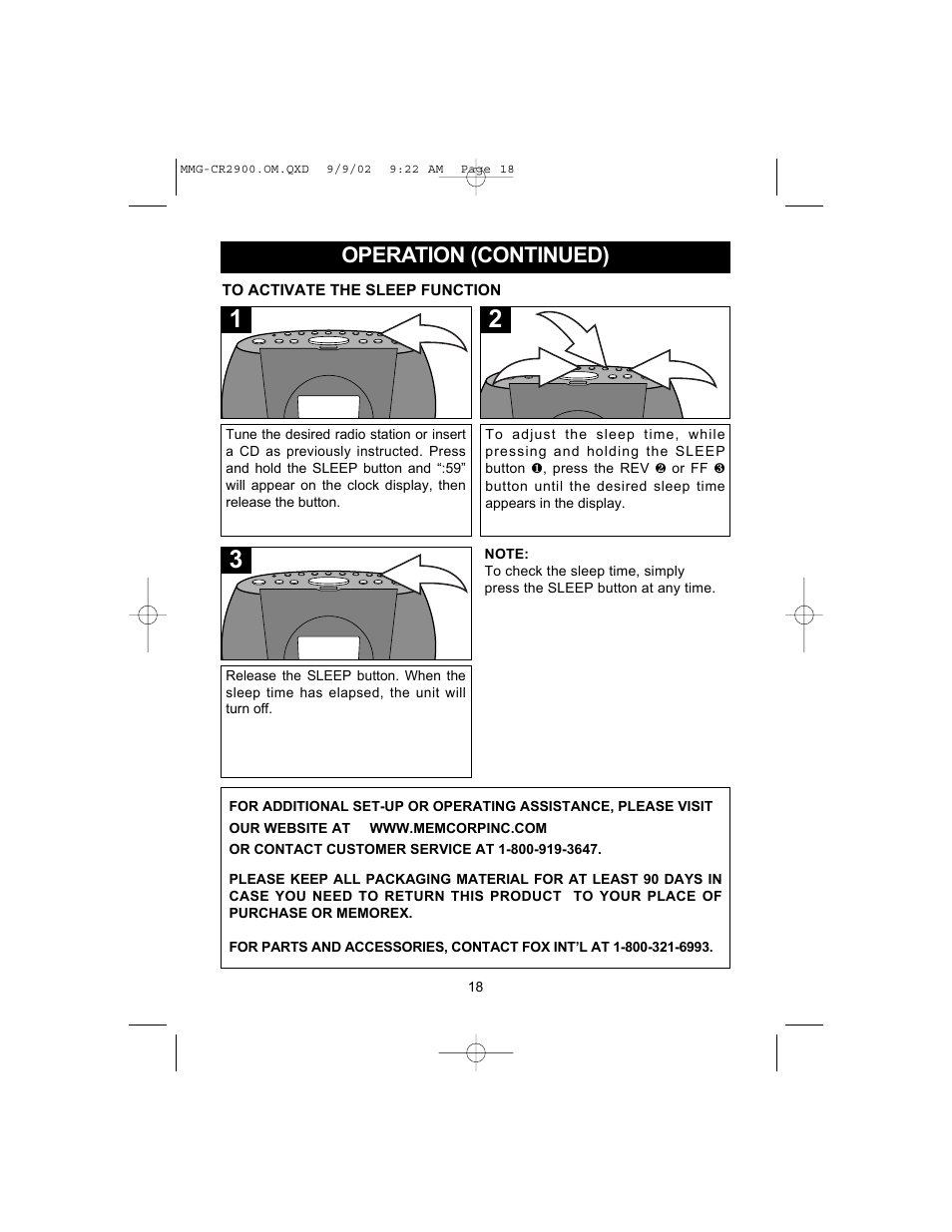 Memorex MMG-CR2900 User Manual | Page 19 / 22