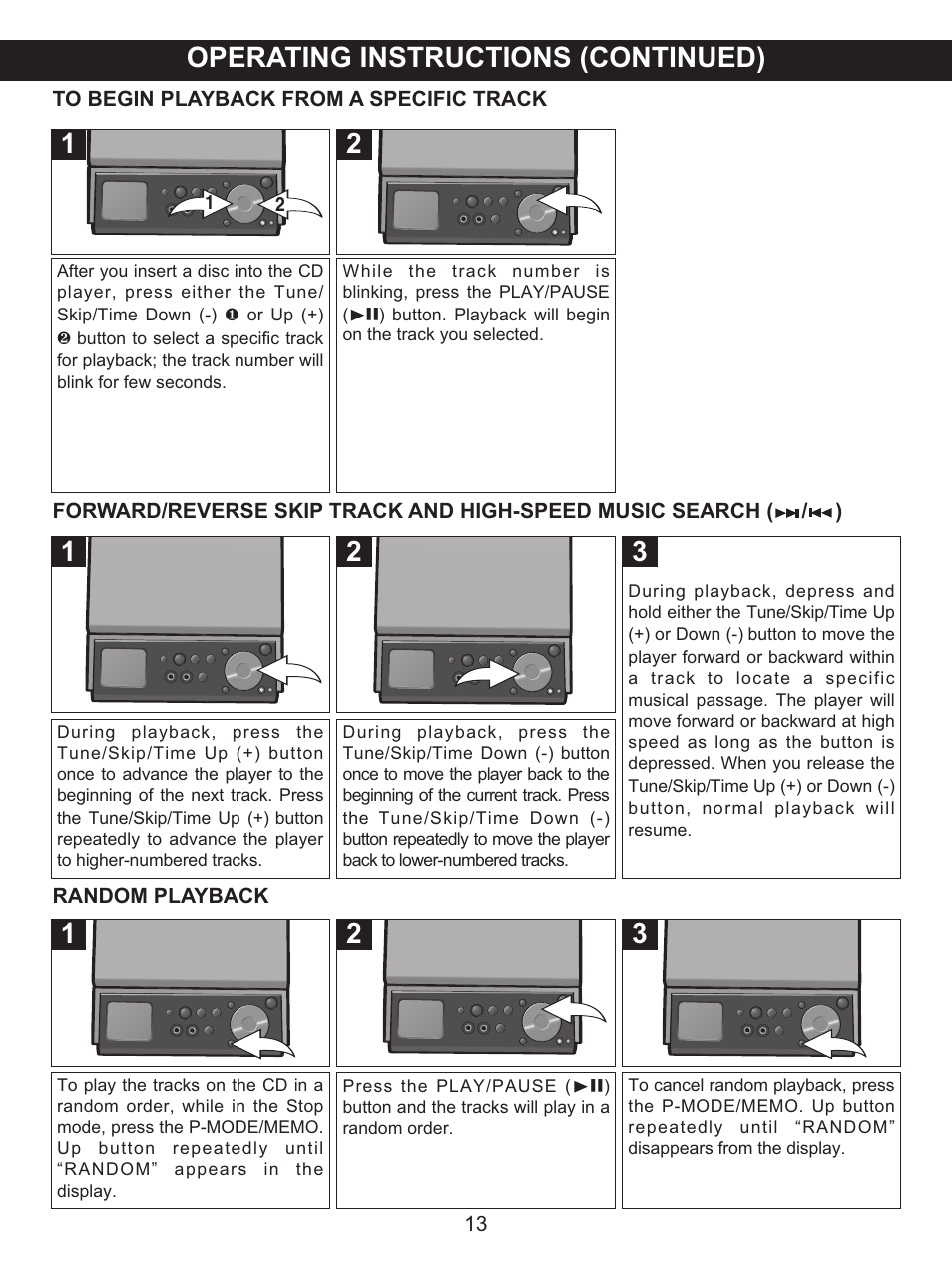 Operating instructions (continued) | Memorex MX4139 User Manual | Page 14 / 38