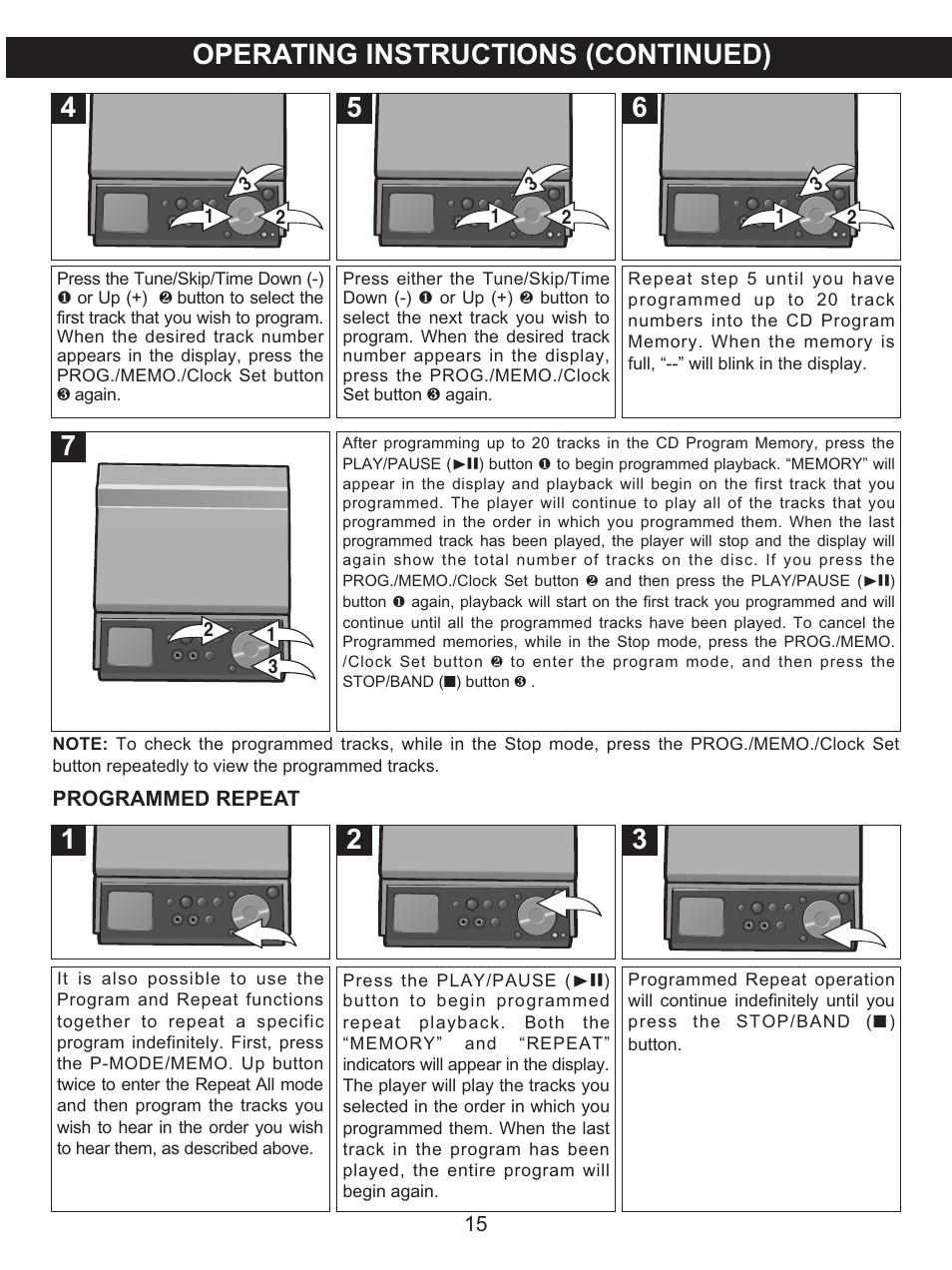 Operating instructions (continued) | Memorex MX4139 User Manual | Page 16 / 38